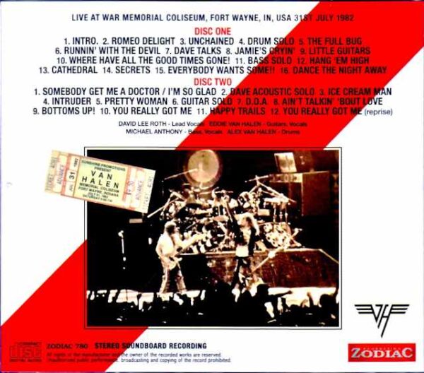 Van Halen / IN,USA 07.31.1982 Soundboard Edition - Image 2