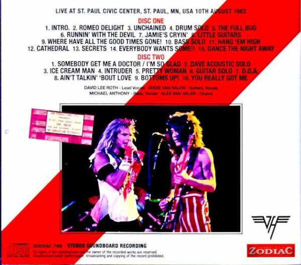 Van Halen / MN, USA 08.10.1982 Complete Soundboard Edition - Image 2