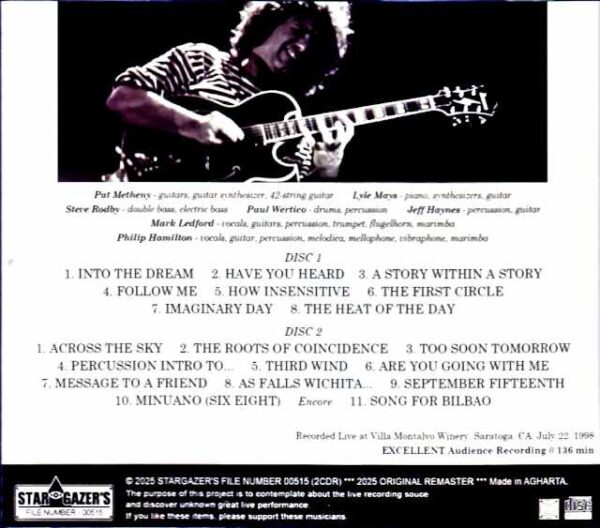 Pat Metheny Group Lyle Mays Pat Metheny Lyle Mays/CA,USA 07.22.1998 Complete - Image 2