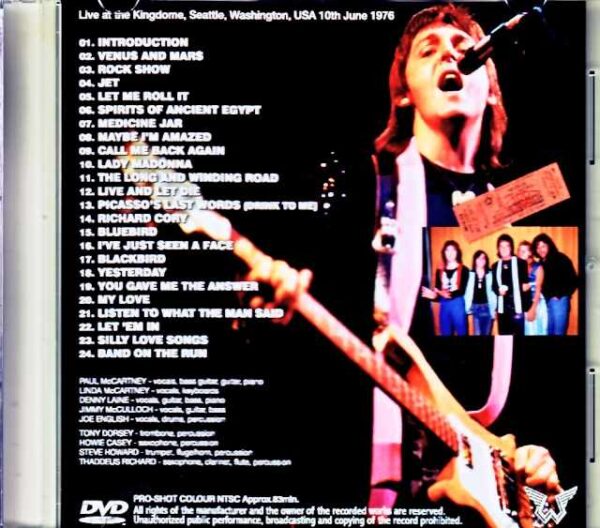 Paul McCartney Wings / WA, USA 06.10.1976 Multi-Cam Edition Upgrade Jewel Version - Image 2