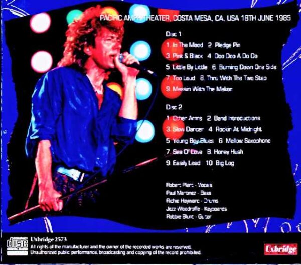 Robert Plant Robert Plant/CA,USA 06.18.1985 Marco Moir Master Edition - Image 2