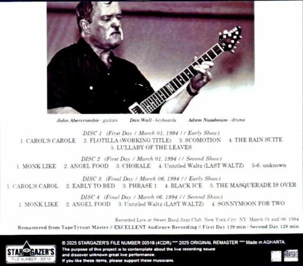 John Abercrombie Trio John Abercrombie/NY,USA 1994 2Days Complete - Image 2
