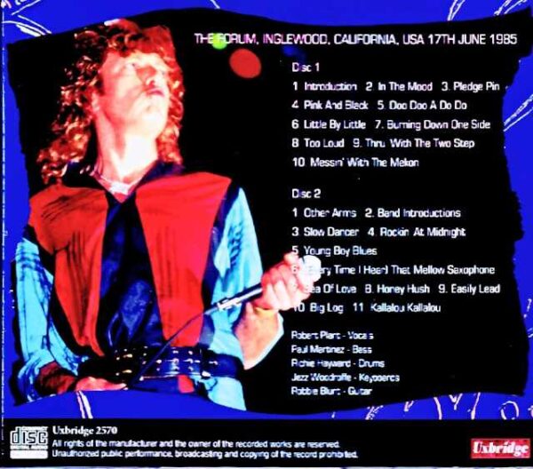 Robert Plant Robert Plant/CA,USA 06.17.1985 Marco Moir Master Edition - Image 2