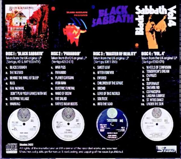 Black Sabbath/UK Original 4 LPs 1970-1972 - Image 2