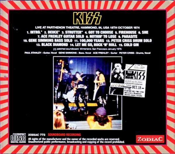Kiss / IN,USA 10.18.1974 Complete Soundboard Edition - Image 2