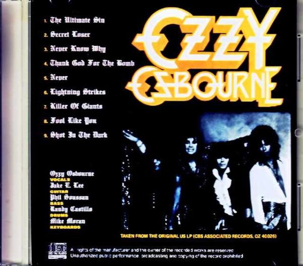 Ozzy Osbourne/The Ultimate Sin Original US LP Edition - Image 2