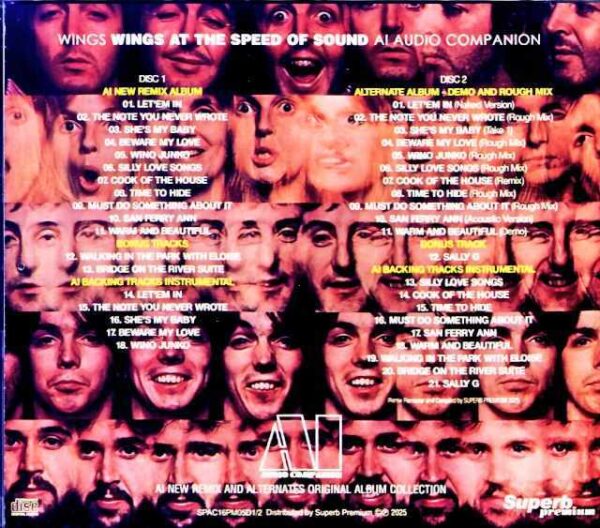 Paul McCartney Wings/Speed ​​if Sound AI New Remix and Alternates Original Album Collection - Image 2