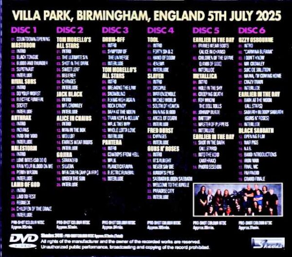 Various Artists Ozzy Osbourne, Black Sabbath, Gun's N' Roses, Slayer, Metallica, Pantera Ozzy Osbourne Black Sabbath/England,UK 2025 Complete Web Broadcast Edition - Image 2