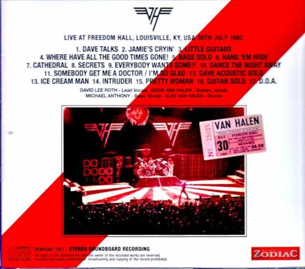 Van Halen/KY,USA 07.30.1982 Soundboard Edition - Image 2