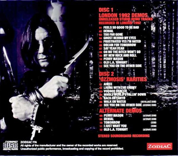 Ozzy Osbourne/Ozzmosis Unreleased Studio Demo Tracks Recorded in London 1992 & more - Image 2