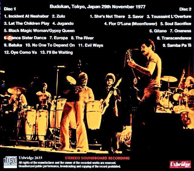 Santana Santana/Tokyo,Japan 11.29.1977 Complete Soundboard Edition - Image 2