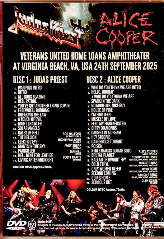 Judas Priest Alice Cooper Judas Priest Alice Cooper/VA,USA 2025 Complete - Image 2
