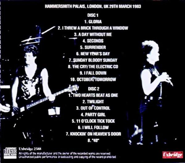 U2 You2/London,UK 03.29.1983 Complete - Image 2