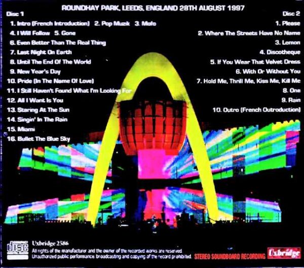U2 U2/England,UK 08.28.1997 FM Broadcast Edition - Image 2
