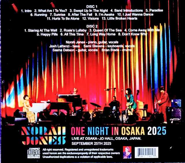 Norah Jones / Osaka, Japan 09.25.2025 Complete - Image 2