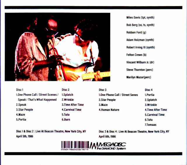 Miles Davis, Bob Berg, Robben Ford / NY, USA 1986 2 Days - Image 2