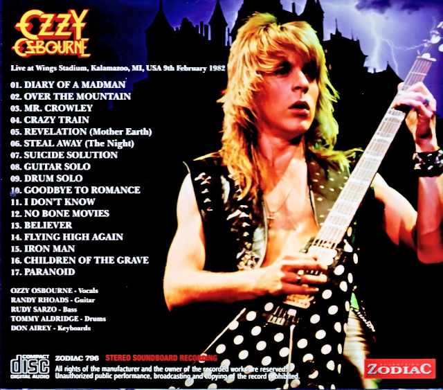 Ozzy Osbourne Randy Rhoads / MI,USA 02.09.1982 Complete Soundboard Edition - Image 2