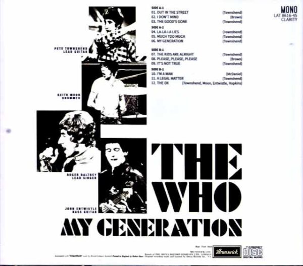 Who, The Who/My Generation Classic Records 200g 45rpm 1Side * 4 Test Pressing Edition - Image 2