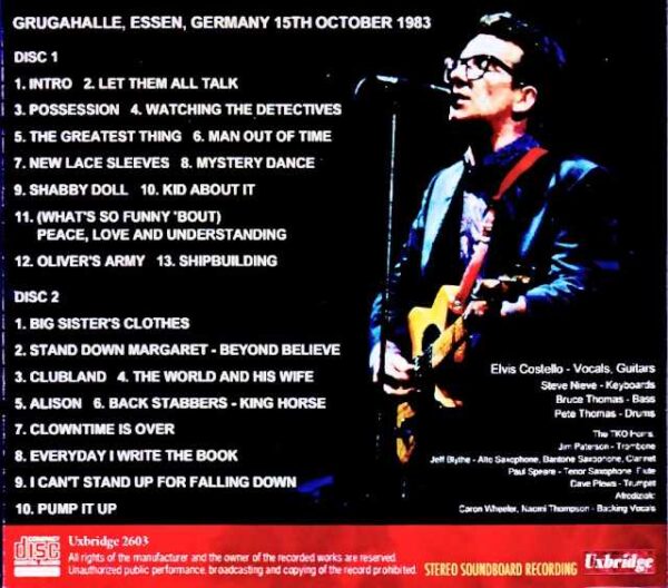 Elvis Costello and the Attractions Elvis Costello/Germany 1983 Complete FM Broadcast Edition - Image 2