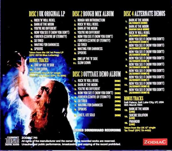 Ozzy Osbourne Bark at the Moon Origins Of Masterpiece Album Soundboard Edition - Image 2