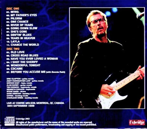 Eric Clapton/Canada 09.18.1998 Complete DAT Master Edition - Image 2