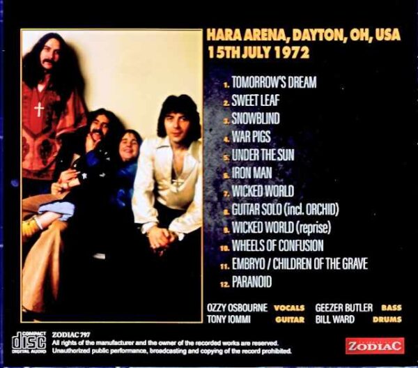Black Sabbath / OH,USA 07.15.1972 Remastered - Image 2