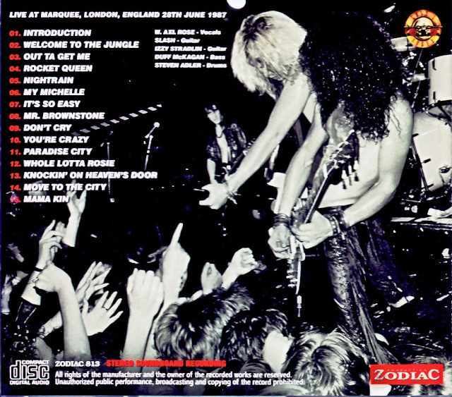 Guns N' Roses / England, UK 06.28.1987 Complete Upgrade - Image 2