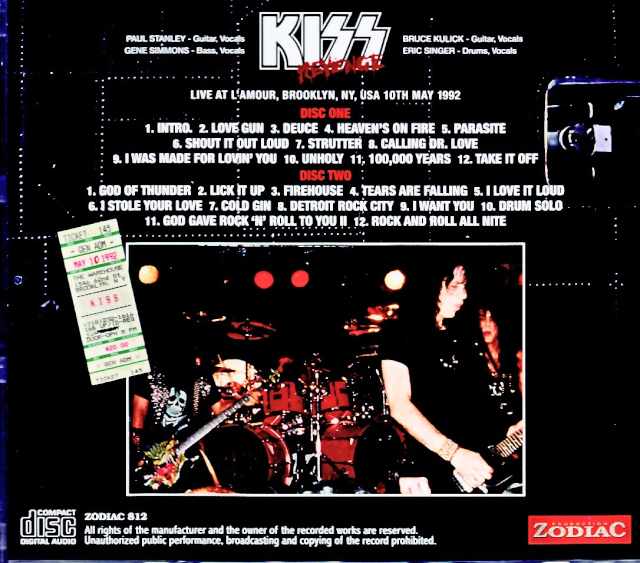 Kiss / NY,USA 05.10.1992 Complete - Image 2