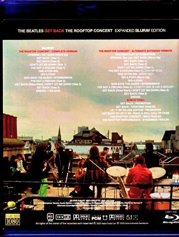 Beatles/Get Back The Rooftop Concert Complete Expanded Edition Blu-Ray Version - Image 2