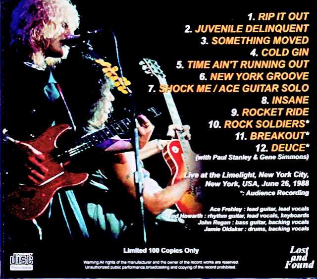 Frehley's Comet / NY, USA 06.26.1988 Complete Soundboard Edition - Image 2