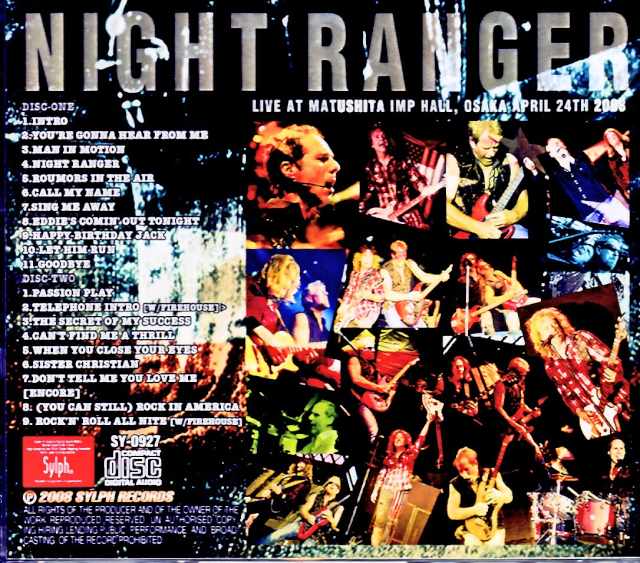 Night Ranger / Osaka, Japan 04.24.2008 Complete - Image 2