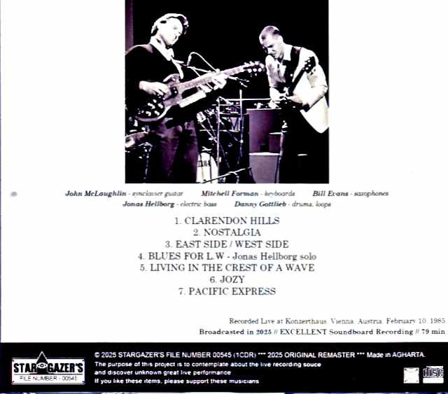 John McLaughlin/Austria 1985 Complete Soundboard Edition - Image 2