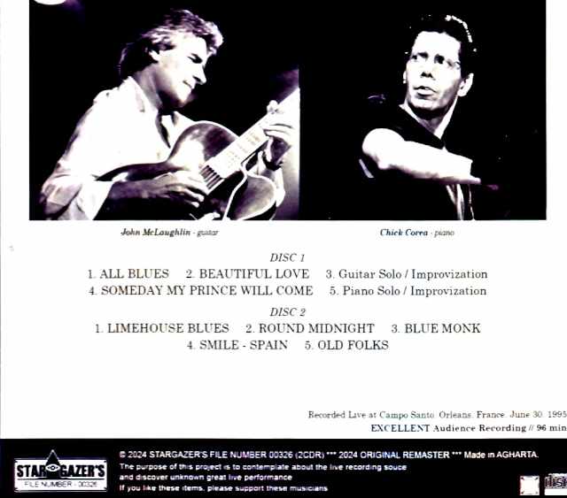 John McLaughlin Chick Corea John McLaughlin Chick Corea/France 1995 - Image 2