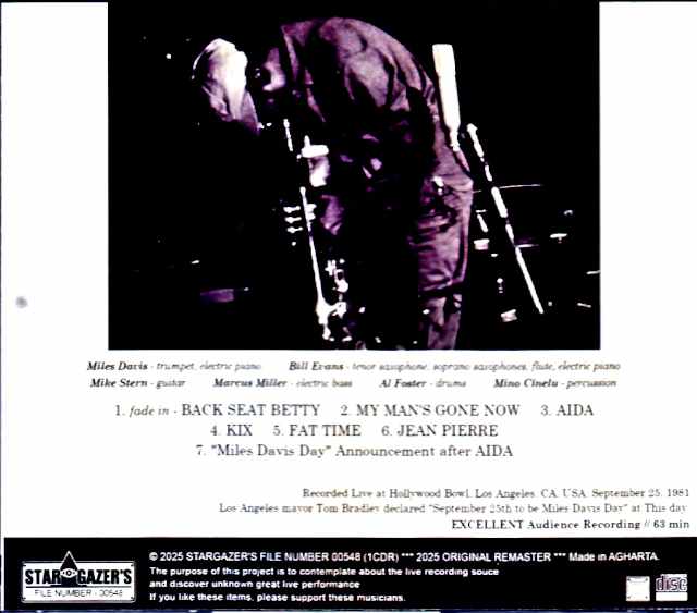Miles Davis, Bill Evans, Marcus Miller, Mike Stern / CA, USA 09.25.1981 - Image 2