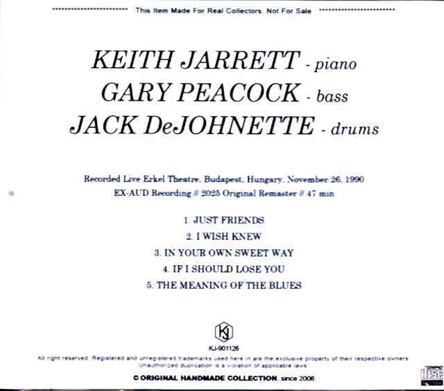 Keith Jarrett Trio Keith Jarrett/Hungary 11.26.1990 - Image 2