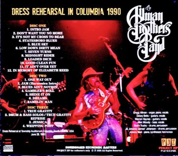 Allman Brothers Band / NC, USA 1990 Complete Soundboard Edition ...
