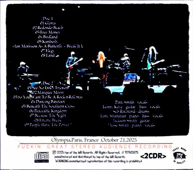 Patti Smith and Her Band Patti Smith/France 10.21.2025 Complete ...