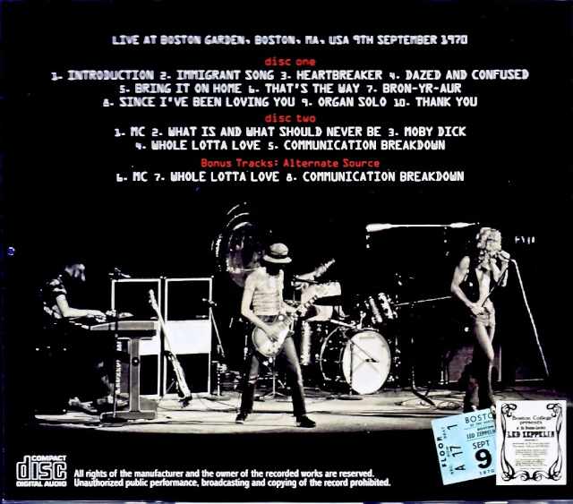 Led Zeppelin/MA,USA 1970 Remastered - Image 2