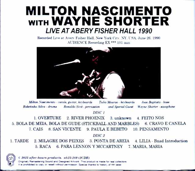 Milton Nascimento Wayne Shorter Milton Nascimento Wayne Shorter/NY,USA 06.26.1990 Complete - Image 2