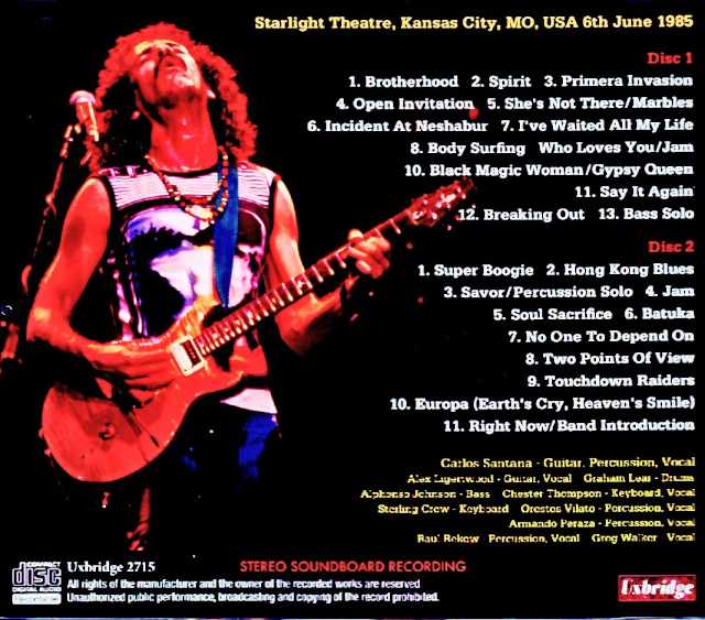 Santana Santana/MO,USA 06.06.1985 Soundboard Edition - Image 2