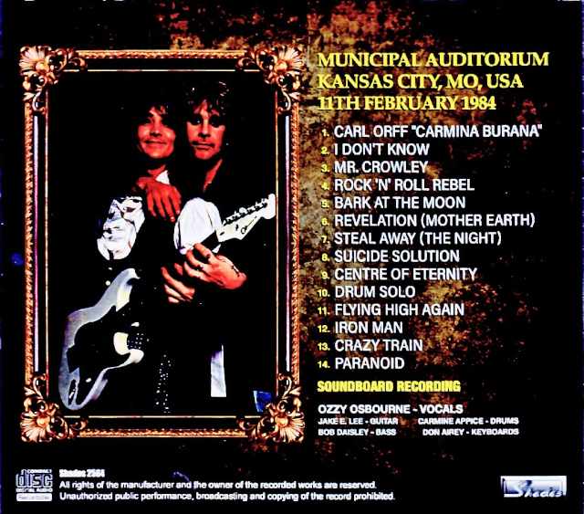 Ozzy Osbourne / MO, USA 02.11.1984 Soundboard Edition - Image 2