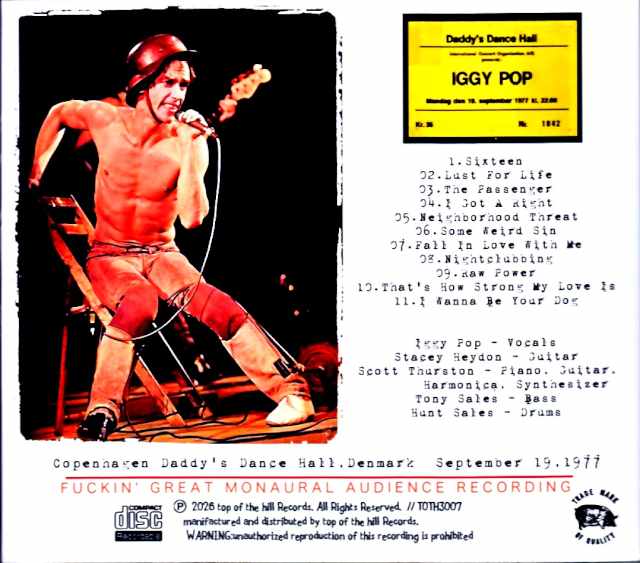 Iggy Pop/Denmark 09.19.1977 Complete - Image 2