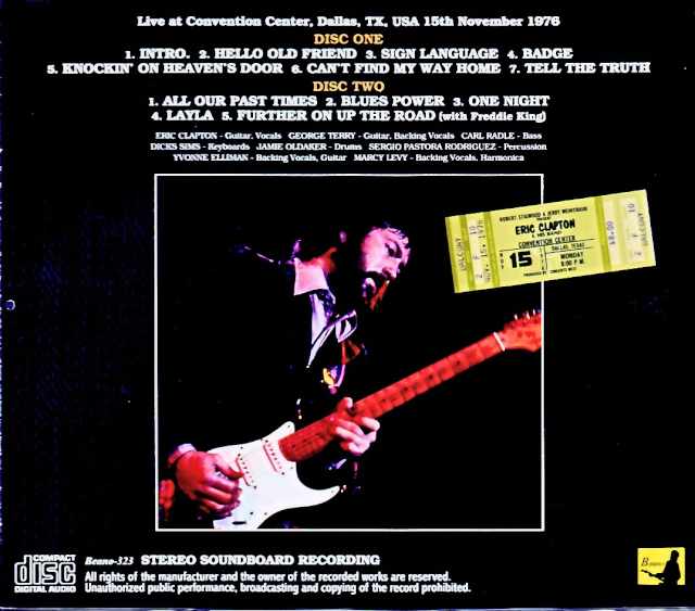 Eric Clapton / TX, USA 11.15.1976 Soundboard Edition - Image 2