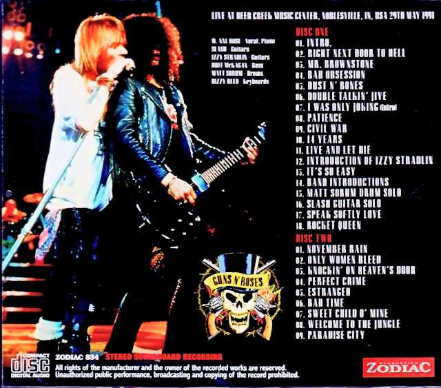 Guns N' Roses / IN, USA 05.29.1991 Complete Soundboard Edition - Image 2