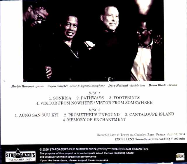 Herbie Hancock, Wayne Shorter, Dave Holland, Brian Blade / France / 07.03.2004 Complete FM Broadcast Edition - Image 2