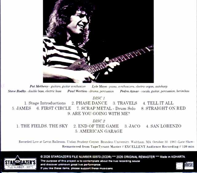 Pat Metheny Group Lyle Mays / MA, USA 10.30.1983 Complete Remastered - Image 2