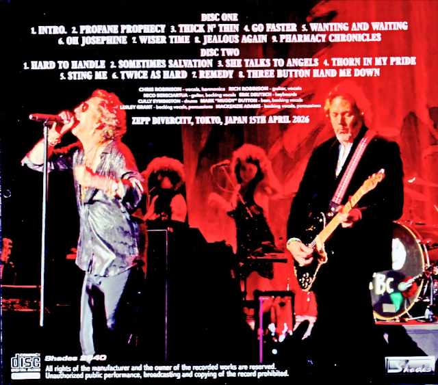 Black Crowes / Tokyo, Japan 04.15.2026 Complete - Image 2