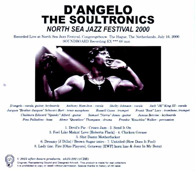 D'Angelo / Netherlands 07.16.2000 Complete Soundboard Edition - Image 2