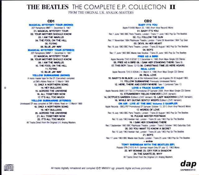 Beatles / Complete E.P. Collection Original UK Analog Masters Edition Vol.2 - Image 2