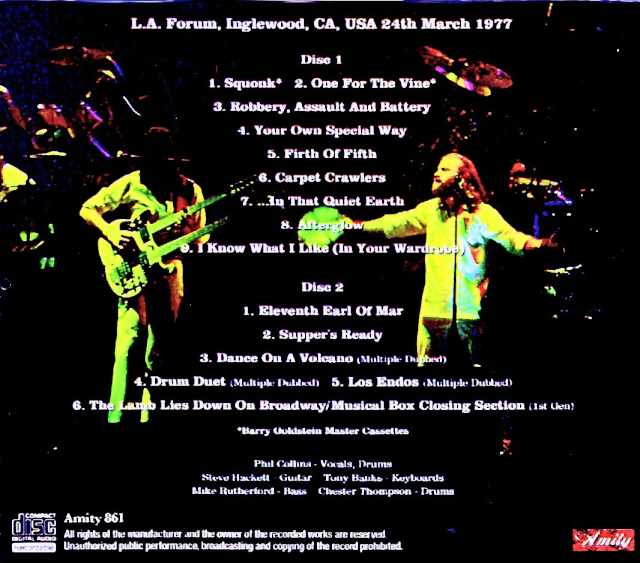Genesis / CA, USA 03.24.1977 Complete Mike Millard Master Edition - Image 2